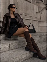 Kozaki damskie zamszowe na brązowe model 22365041 - FashionStreet