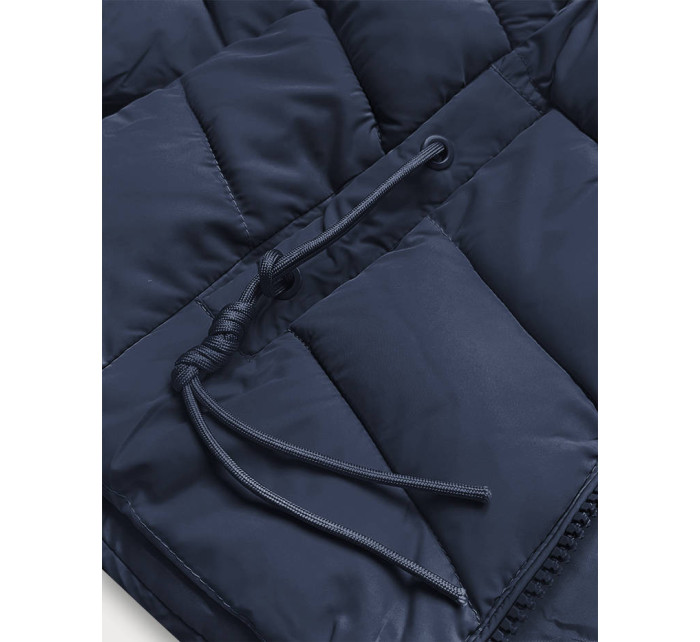 Tmavě modrá krátká dámská zimní bunda (TY043-2)