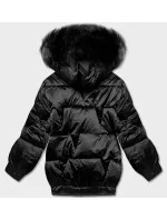 Černá krátká oversize bunda (H-1109-01) Černá krátká oversize bunda (H-1109-01)