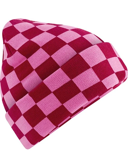 Beechfield B 531 Pletená čepice "Checkerboard" 53.0531 classic red/true pink Beechfield B 531 Pletená čepice "Checkerboard" 53.0531 classic red/true pink