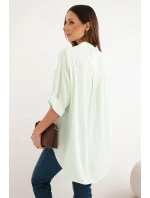 Dámská viskózová košile s krajkovými rukávy a límečkem béžová Dámská viskózová košile s krajkovými rukávy a límečkem béžová
