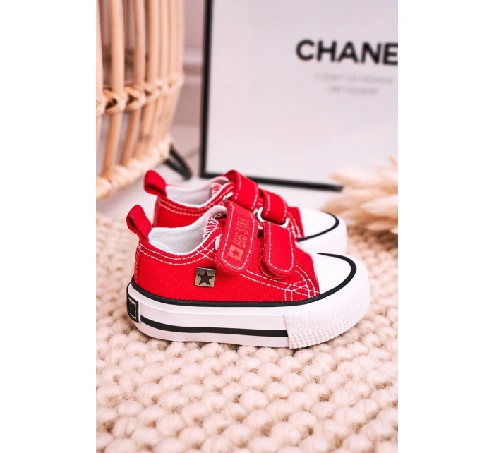 Dětské Tenisky Na Suchý Zip BIG STAR HH374202 červené Dětské Tenisky Na Suchý Zip BIG STAR HH374202 červené