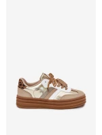 Dámské Tenisky Na Platformě S Dvojitým Šněrováním Leopardí Zlaté Klipy Dámské Tenisky Na Platformě S Dvojitým Šněrováním Leopardí Zlaté Klipy