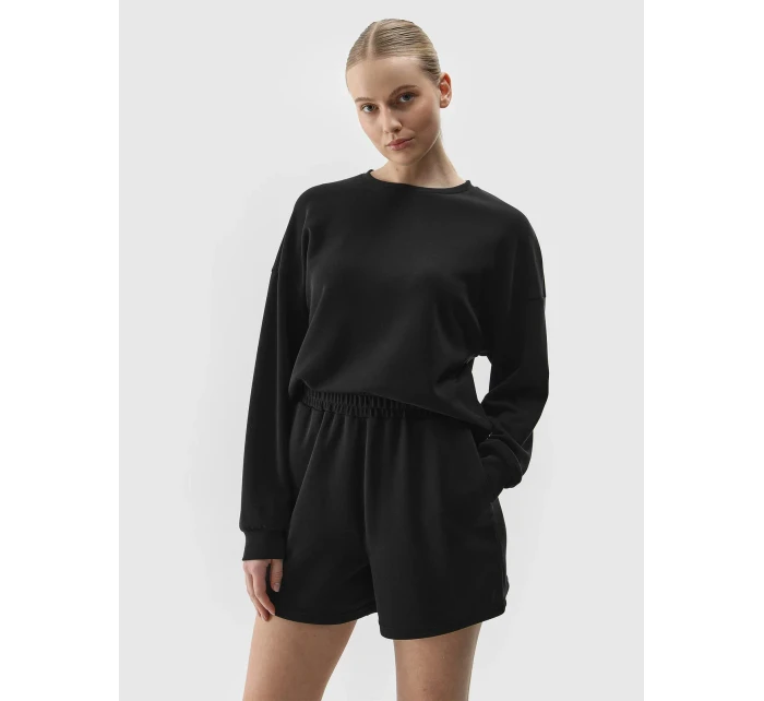 Dámská tepláková mikina bez zapínání s přídavkem modálu 4F - černá Dámská tepláková mikina bez zapínání s přídavkem modálu 4F - černá