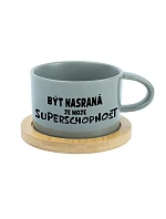 BÝT NASRANÁ JE MOJE SUPERSCHOPNOST - šedý hrníček makronka 200 ml