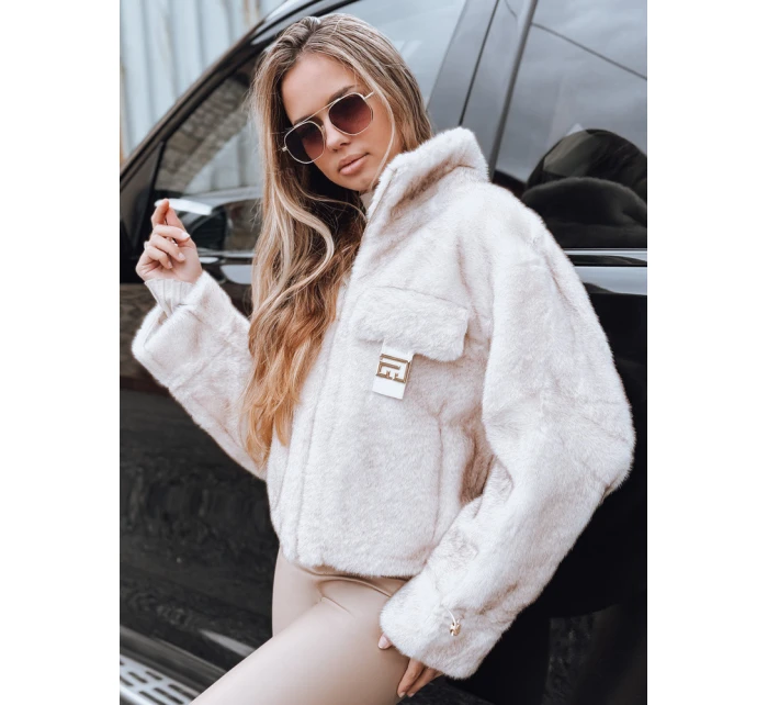 FashionStreet dámský krátký bílý kožich TY5250