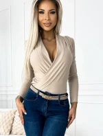 375-7 BODY s obálkovým výstřihem - béžový