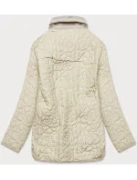 Tenká dámská bunda v krémové barvě s ozdobným prošíváním (JIN226) Tenká dámská bunda v krémové barvě s ozdobným prošíváním (JIN226)