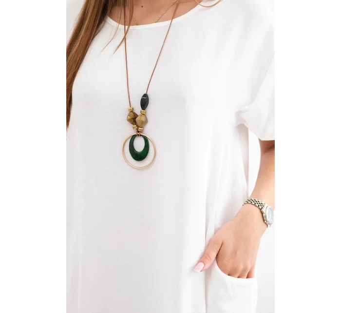 Šaty s kapsami a přívěskem ecru