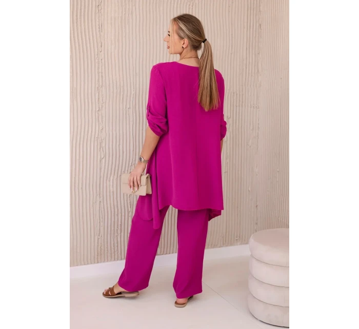 Sada halenky + kalhot s přívěskem tmavě fialová Sada halenky + kalhot s přívěskem tmavě fialová