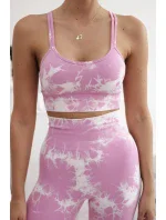 Fitness set model 20129769 legíny push up světle růžová + ecru - K-Fashion Fitness set model 20129769 legíny push up světle růžová + ecru - K-Fashion