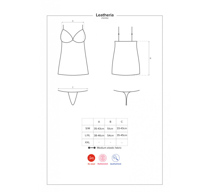 Elegantní košilka Leatheria chemise - Obsessive