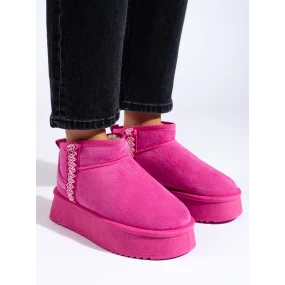 Trendy  sněhule růžové dámské platforma