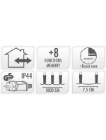 VÁNOČNÍ STROMEK SVĚTELNÝ ŘETĚZ 240 VEDL ČASOVAČ STUDENÁ BÍLÁ