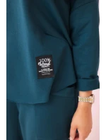 Bavlněná mikina kalhoty set námořní