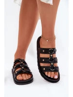 Dámské Pantofle S Pásky Černé model 21697288 - Boto Dámské Pantofle S Pásky Černé model 21697288 - Boto