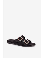 Sandály S Přezkami Na Ploché Podpatky Černé model 21705548 - Boto