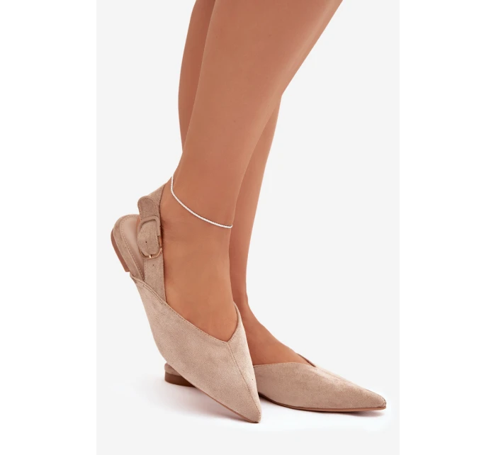 Dámské baleríny s přezkou béžové Tanelia