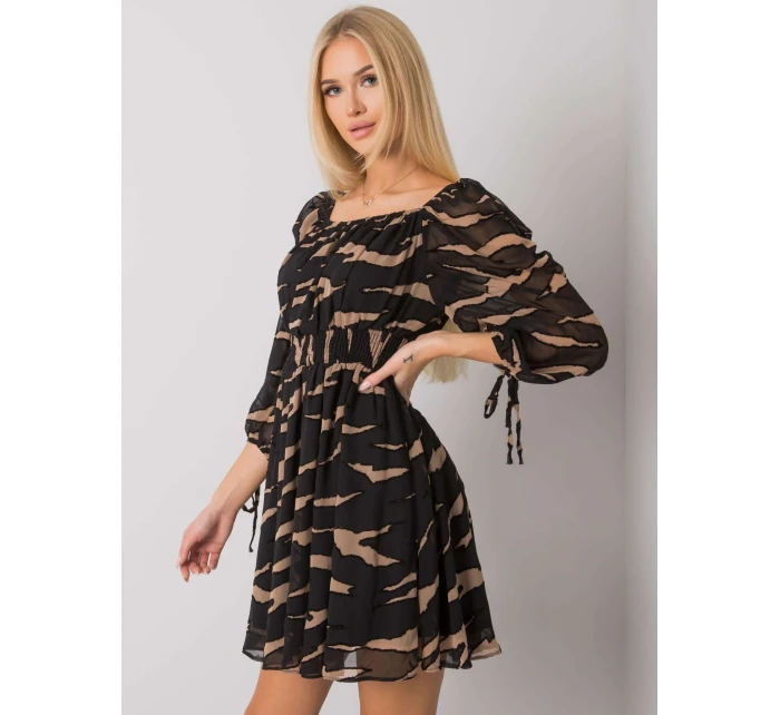 Šaty LC SK 22K 3040.19P černá a béžová