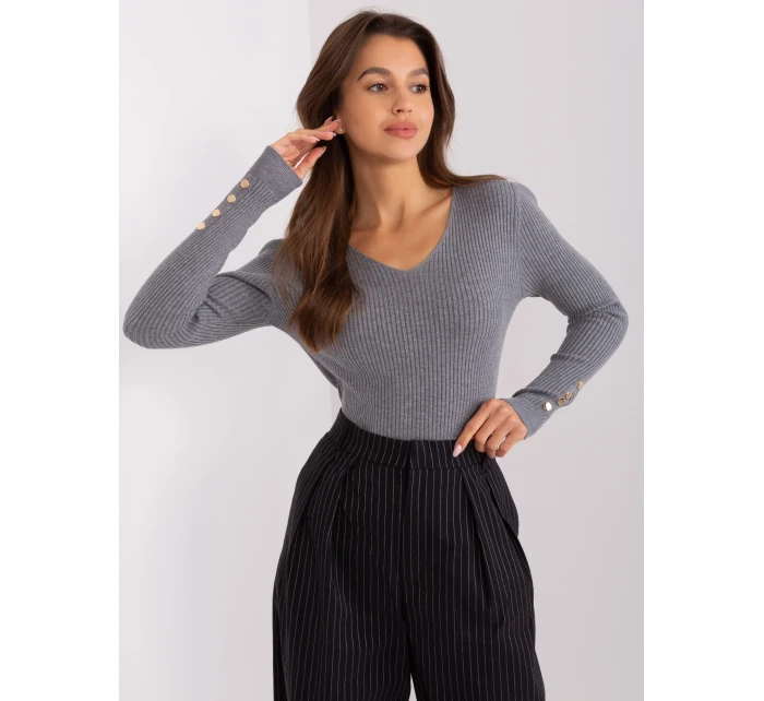Sweter PM SW model 18969971 ciemny szary - FPrice Sweter PM SW model 18969971 ciemny szary - FPrice