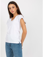 Základní obyčejné bílé bavlněné tričko