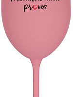 MAMINKA MIMO PROVOZ - růžová sklenice na víno 350 ml