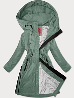 Dámská rovná bunda s kapucí LHD světle zelená (LHD-24592)