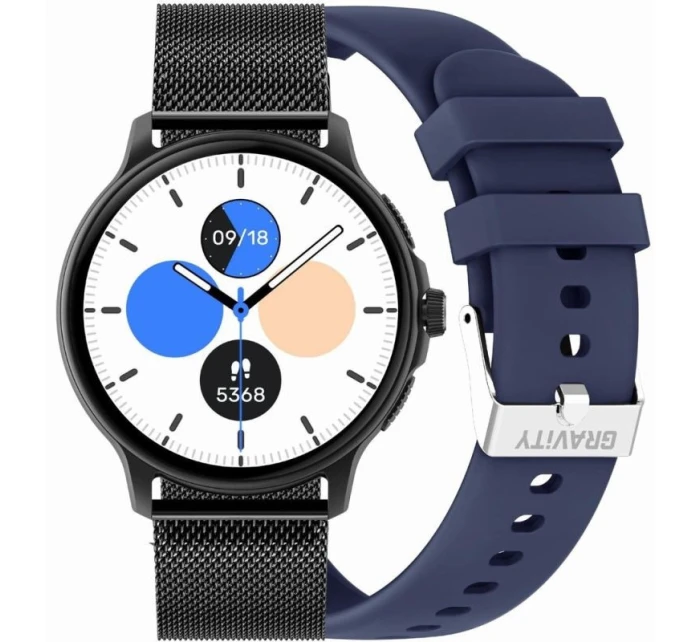 Dámské chytré hodinky GRAVITY GT12-2 Navy Blue Silicone Strap + Black Bracelet Dámské chytré hodinky GRAVITY GT12-2 Navy Blue Silicone Strap + Black Bracelet