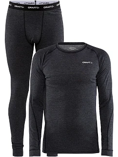 Craft Corporate Wool Merino Set M Pánská sada merino spodního prádla 81.9711 black melange