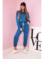 Komplet teplákové + kalhoty máslová látka denim Komplet teplákové + kalhoty máslová látka denim