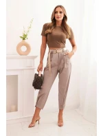 Kalhoty Summer Punto s uzávěrem na nohavicích fango