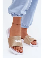 Dětské pantofle LEVI'S VPOL0251S-3923 Zlaté s brokátom Dětské pantofle LEVI'S VPOL0251S-3923 Zlaté s brokátom