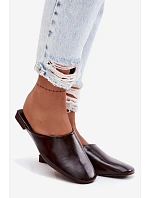 Dámské Mules z Umělé Kůže Ploché Čokoládové Romelle Dámské Mules z Umělé Kůže Ploché Čokoládové Romelle