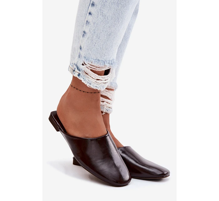 Dámské Mules z Umělé Kůže Ploché Čokoládové Romelle Dámské Mules z Umělé Kůže Ploché Čokoládové Romelle