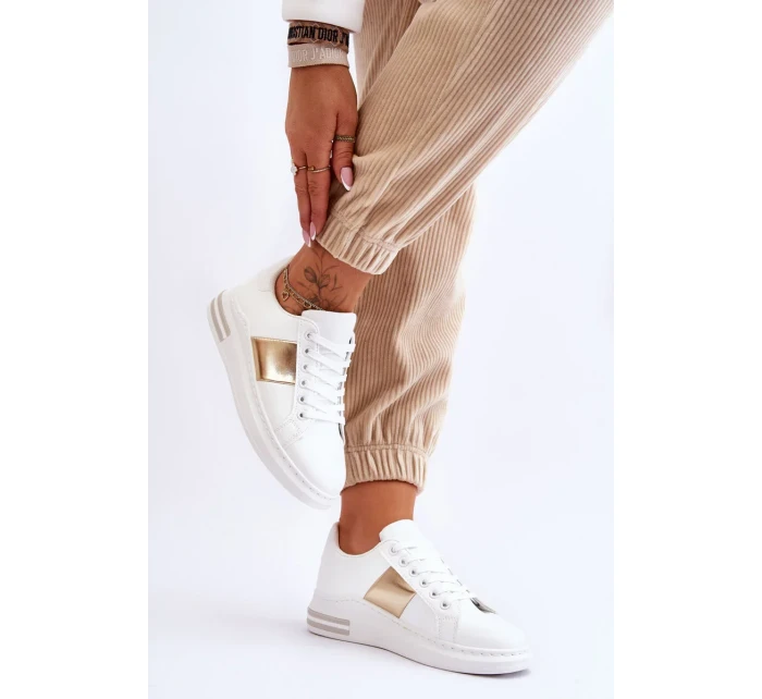 Klasické sportovní boty bílé a zlaté Follow Me Klasické sportovní boty bílé a zlaté Follow Me