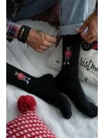 Pánské ponožky s medvídkem ve svetru – černé