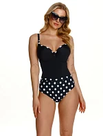 Dámské jednodílné plavky Paros 198666 Černá s bílou vzor - Lupo Line