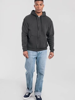 Fruit of the Loom Iconic Premium Hooded Sweat Jacket Mikina s kapucí z těžké bavlny 16.2286 light graphite