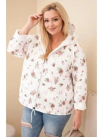 Dámská jarní bunda Plus Size s drobným květinovým vzorem fango