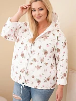 Dámská jarní bunda Plus Size s drobným květinovým vzorem fango