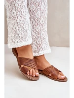 Kožené Dámské Pantofle Lewski Shoes model 21682352 Camel - Boto Kožené Dámské Pantofle Lewski Shoes model 21682352 Camel - Boto