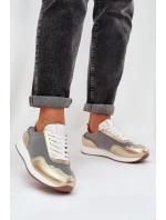 Kožené Sportovní Boty Sneakers Dámské D&A LR51-847 Zlaté