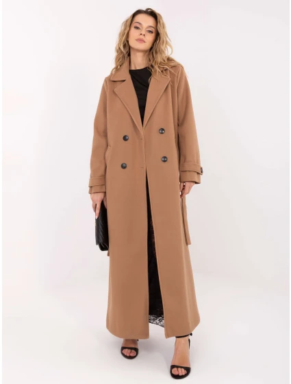 Płaszcz IT PL model 21755239 camelowy - FPrice Płaszcz IT PL model 21755239 camelowy - FPrice