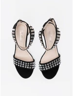 Trendy černé dámské sandály na jehlovém podpatku Trendy černé dámské sandály na jehlovém podpatku