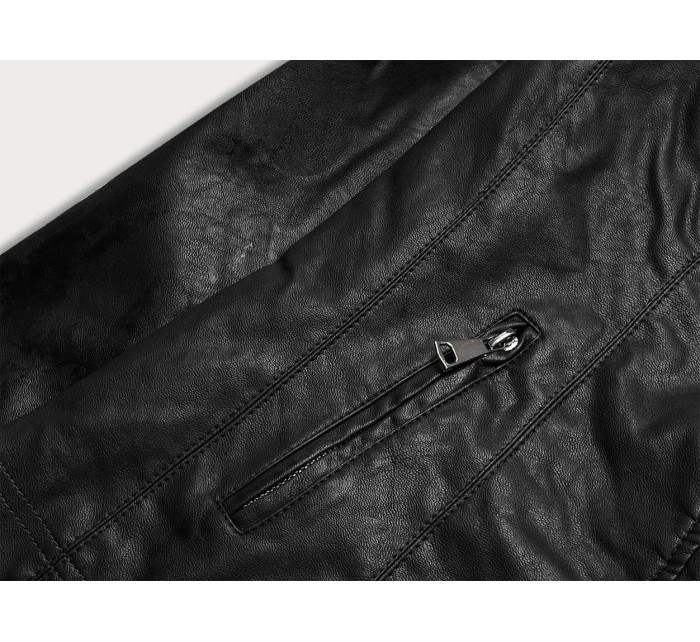 Černá bunda ramoneska z eko kůže model 17252202 - LHD