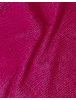 Vypasované žebrované šaty ve fuchsijové barvě s kulatým výstřihem (5131-08)