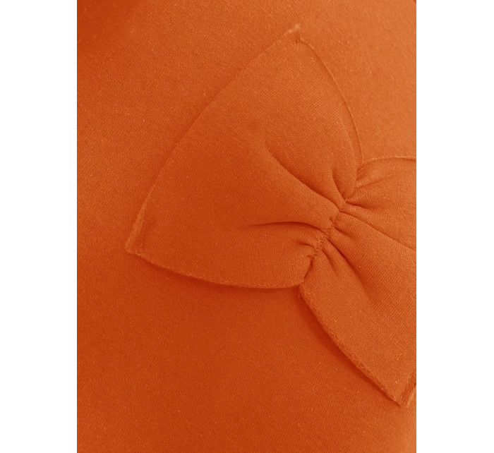 Teplá oranžová dámská mikina s mašlemi (23999)