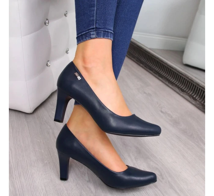 Sergio Leone tmavě modré lodičky na jehlovém podpatku Sergio Leone tmavě modré lodičky na jehlovém podpatku