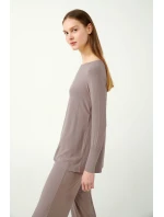 Žebrované bambusové pyžamo s rukávy model 20515825 - Vamp Žebrované bambusové pyžamo s rukávy model 20515825 - Vamp