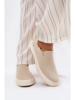 Dámské Tenisky Slip-On Big Star RR274721 Béžové Dámské Tenisky Slip-On Big Star RR274721 Béžové